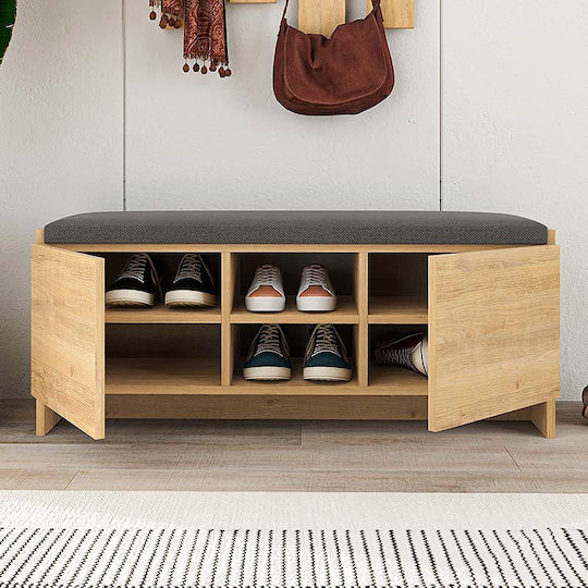 Ξύλινη Παπουτσοθήκη Zulla 110x37x43cm