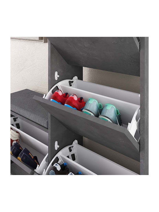 Dude Wooden Shoe Organizer Retro Grey 104.8x26x118.5cm