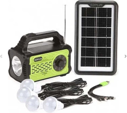 Sistem De Iluminat Solar GD LITE 8076 Cu 4 Becuri Radio Și Încărcător USB