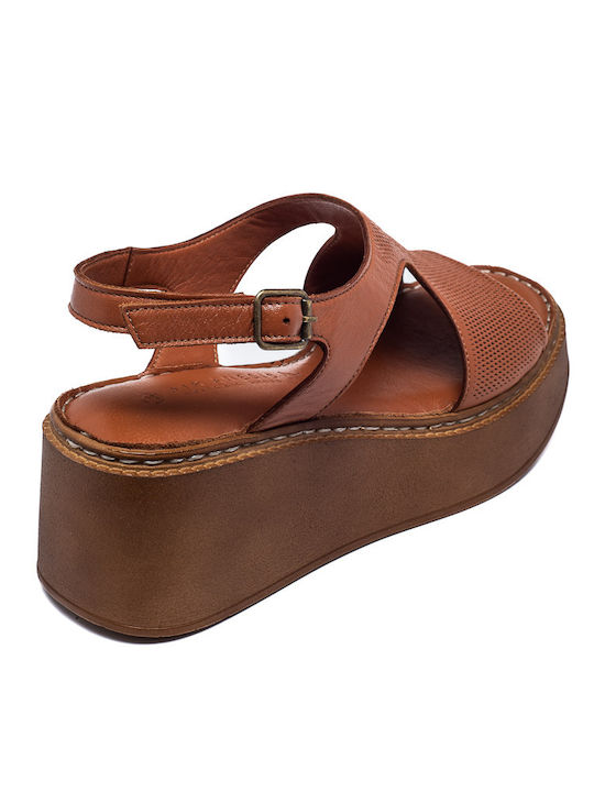 Damenplattformen Tabac Braun
