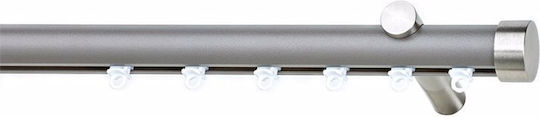 Metallic Curtain Pole Soleil Tapo Single Diameter 25mm Length 160cm Nickel Color 8