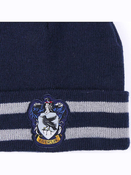 Kids Beanie Set with Scarf Knitted Navy Blue