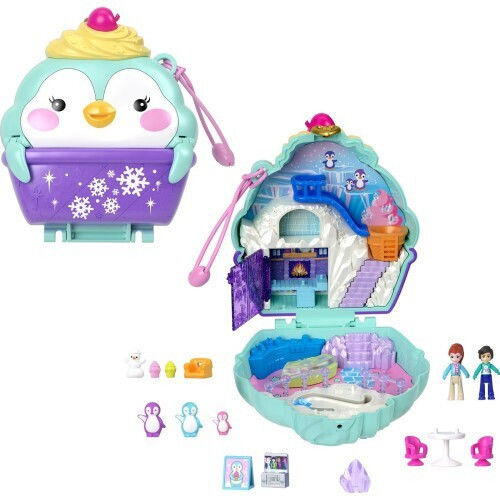 Mattel Miniature Toy Polly Pocket Snow Sweet Penguin Compact Multicolour