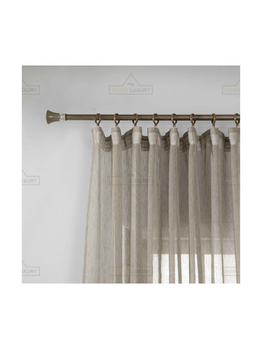 My Home Luxury Curtain with Pencil Pleat Line Beige 270x295cm