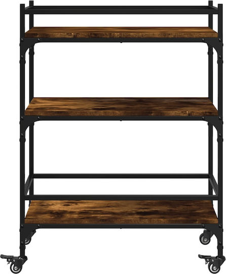 vidaXL vidaXL Küchenwagen Hölzernes 3 Ebenen Braun 65x40x86.5cm