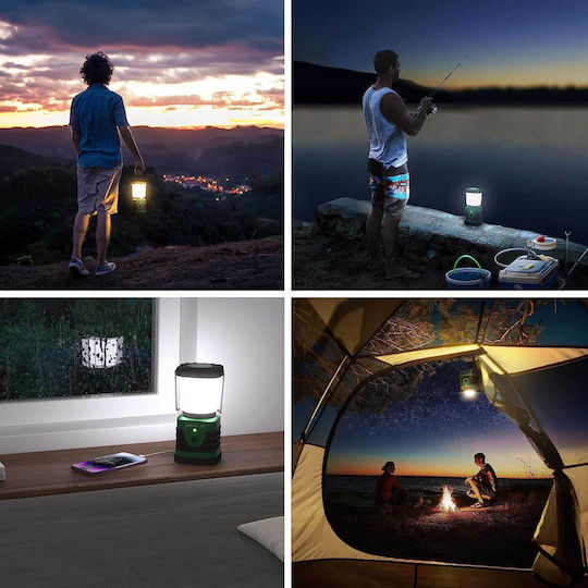 Lighting Ever 3300008 Portable Led Lantern Rechargeable for Camping Waterproof with Flashlight & Powerbank 1000lm 75W White