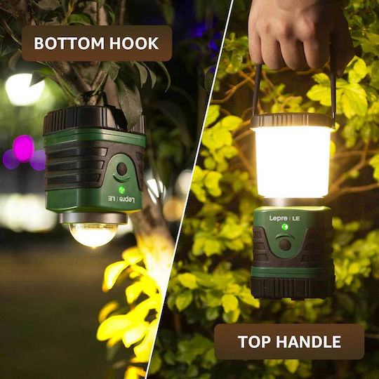 Lighting Ever 3300008 Portable Led Lantern Rechargeable for Camping Waterproof with Flashlight & Powerbank 1000lm 75W White