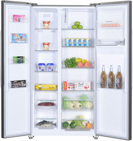 Heinner 439lt Total NoFrost Î176.5xL90xA59.5cm. Inox HSBS-H439NFXWDE++
