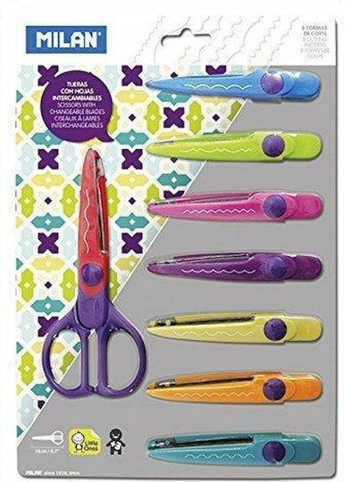 Milan Children's Scissors for Crafts with Plastic Blade (Μiscellaneous Designs) 9pcs