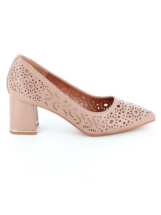 B-Soft Anatomic Pointed Toe Beige Medium Heels