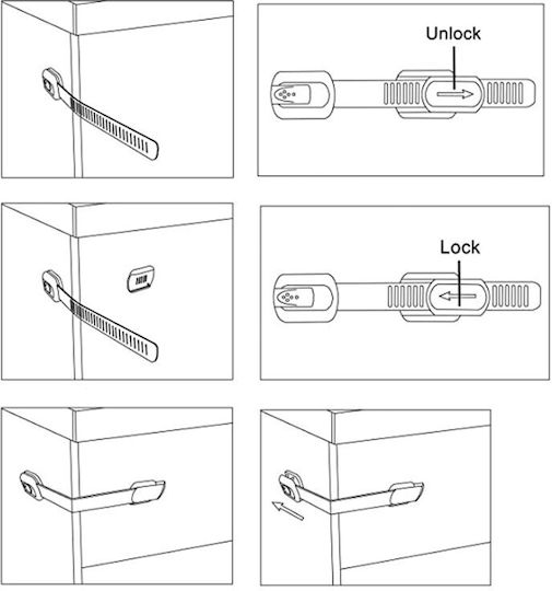 Sipo Cabinet & Drawer Lock with Sticker made of Plastic in White Color 6pcs