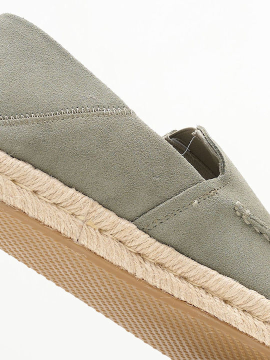 Alonso Loafer Rope Leather Men's Espadrilles in Green Color