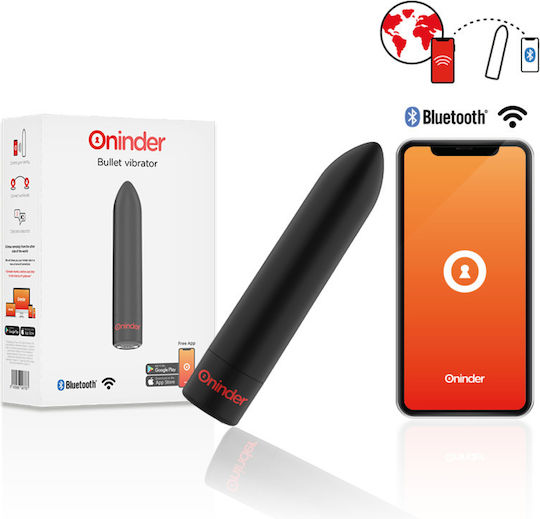 Oninder Mini Δονητής Bullet με Απομακρυσμένο Έλεγχο 8.5cm Μαύρος
