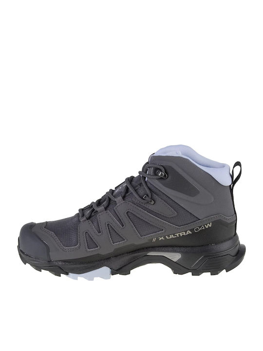Salomon X Ultra 4 Women's Hiking Waterproof Boots With Gore-Tex Membrane Magnet Black Zen Blue