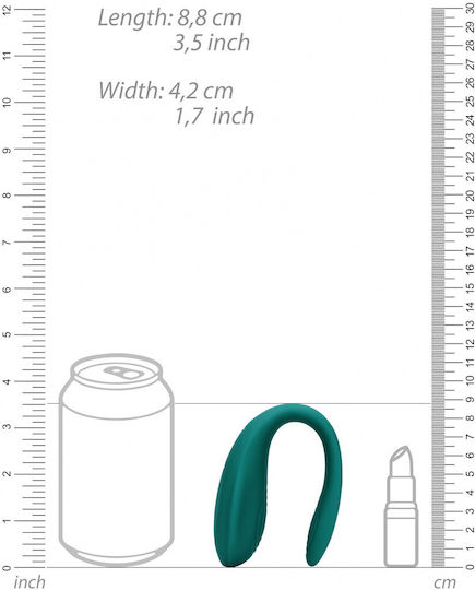 Shots Vibrator pentru cupluri 7.9cm Verde