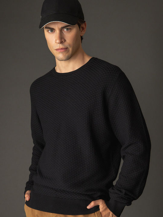 Smart Fashion Herren Langarm-Pullover Black