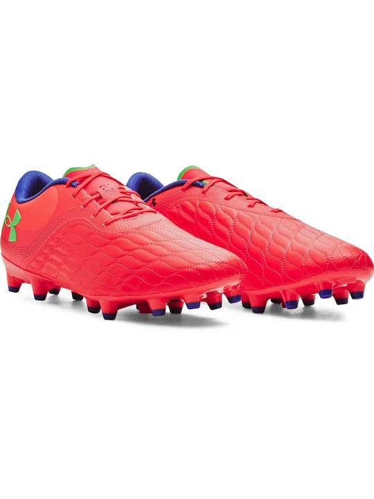 Under Armour Clone Mag Pro 3.0 Low Football Shoes FG with Cleats Red