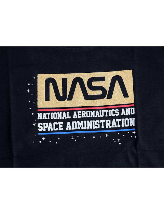 NASA Kids Blouse Short Sleeve Black