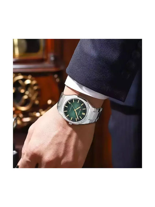 Curren Watch Battery with Green Metal Bracelet