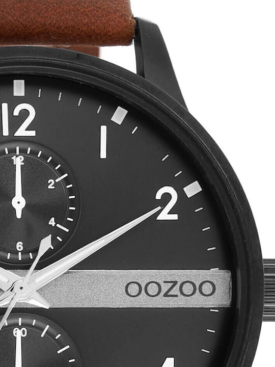 Oozoo Timepieces Men's Watch 45mm Battery with Brown Leather Strap