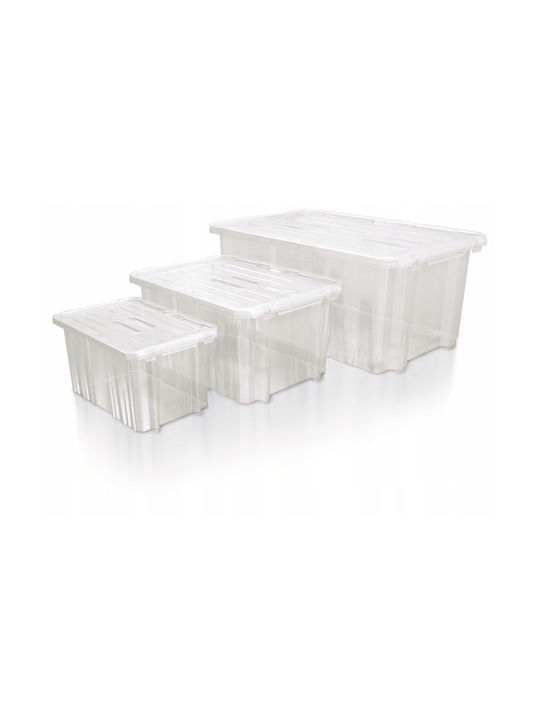 Prosperplast Plastic Cutie de Depozitare cu Roți și Capac Alb 45lt 1buc