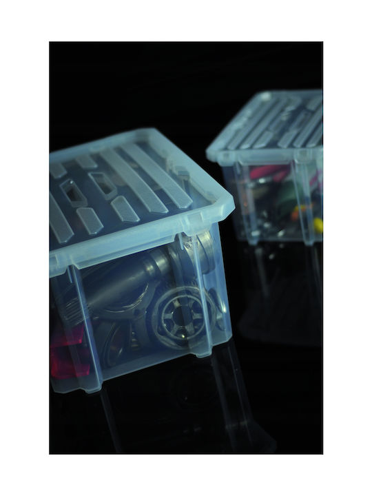 Prosperplast Plastic Cutie de Depozitare cu Roți și Capac Alb 45lt 1buc