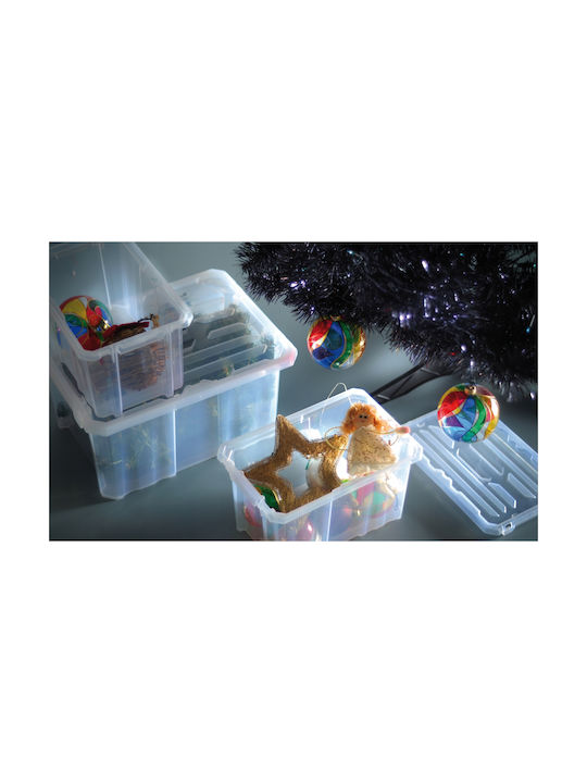 Prosperplast Plastic Cutie de Depozitare cu Roți și Capac Alb 45lt 1buc