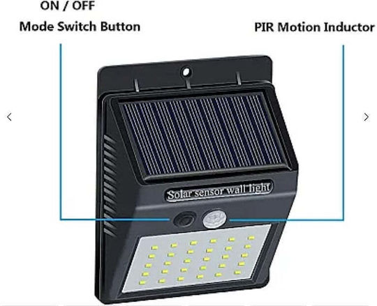 Lampă Solară Stradală 0.55W cu Senzor de Mișcare și Fotocelulă