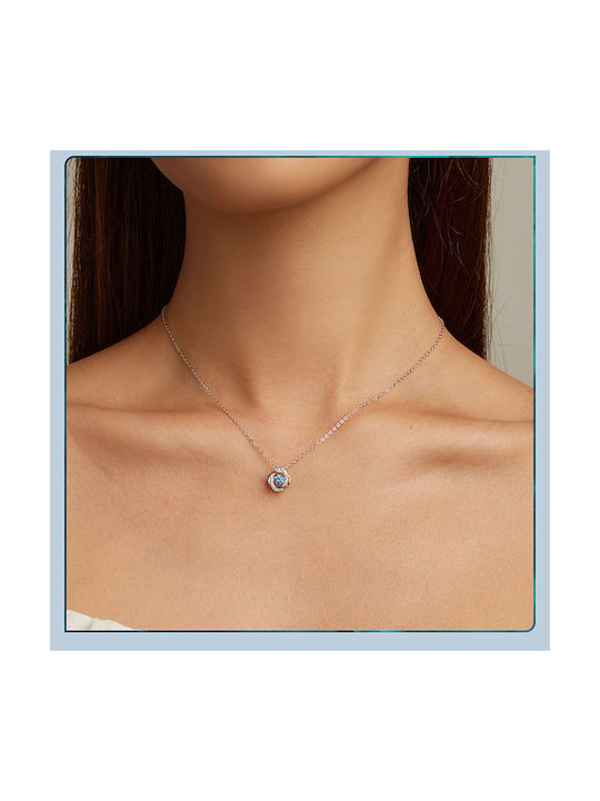 Bamoer Necklace from Silver with Zircon