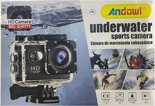 Andowl Qk777 Action Camera Full HD (1080p) με Οθόνη 2" Μαύρη