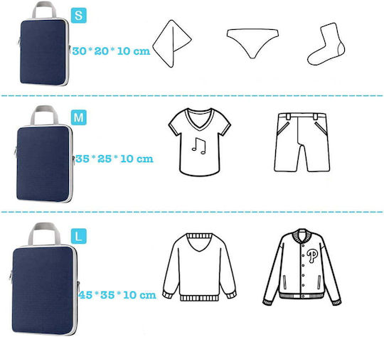 Quasar Luggage Organizer Covers Θήκη Οργάνωσης Μπλε 6τμχ