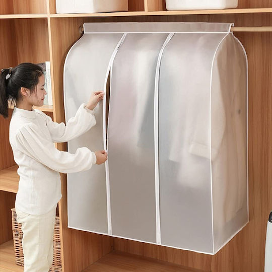 Пластмаса Калъф за Дрехи в Бял Цвят 50x100x120см 1бр