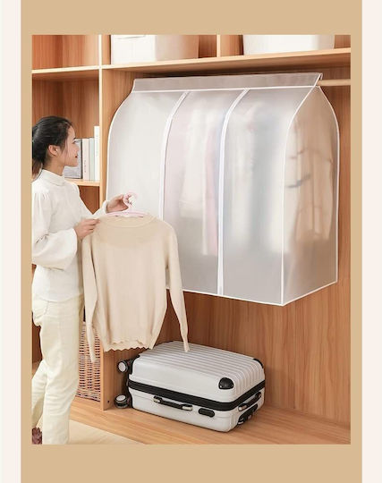 Пластмаса Калъф за Дрехи в Бял Цвят 50x100x120см 1бр