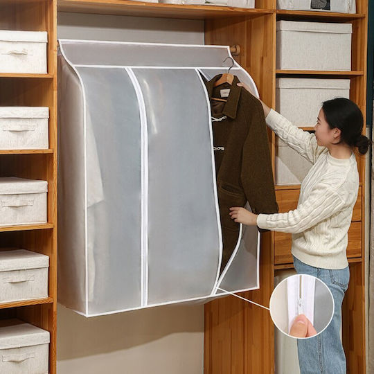 Пластмаса Калъф за Дрехи в Бял Цвят 50x100x120см 1бр