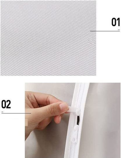 Пластмаса Калъф за Дрехи в Бял Цвят 50x100x120см 1бр