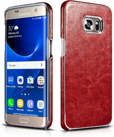 Xoomz Xoomz Back Back Cover Δερματίνης Κόκκινο (Galaxy S7 Edge)