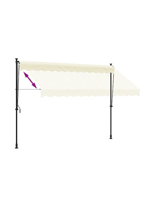 vidaXL Terrace Wall Tent Beige 3x1.5cm