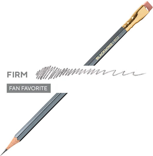 Blackwing Μηχανικό Μολύβι Ξύλινο με Γόμα 12τμχ Γκρι