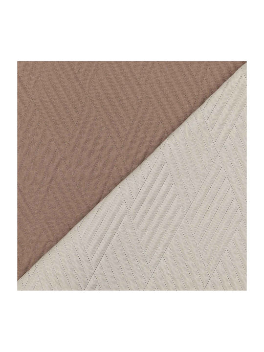 Borea Diamond Coverlet Single from Polyester Pink-Ecru 160x240cm