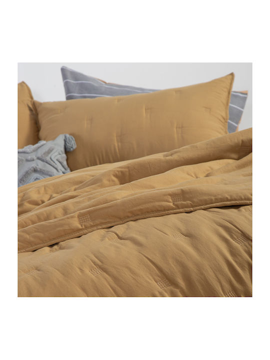 Nef-Nef Homeware Marven Κουβερλί Υπέρδιπλο Microfiber Honey 230x240cm