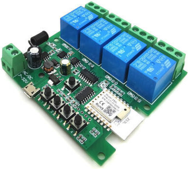 Smartwise 5v-32v 4 Gang Dry Contact Momentary Switch Zigbee + Rf Smart Relay Switch