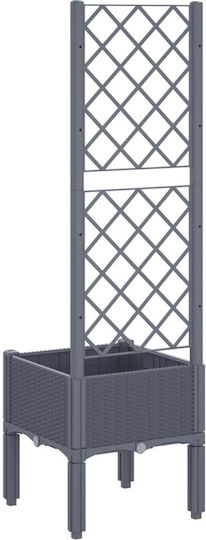 vidaXL Ζαρντινιέρα Πλαστική Γκρι 40x40x142εκ.