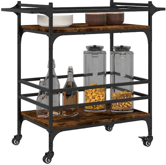 vidaXL vidaXL Lebensmittelregal Hölzernes 3 Ebenen Braun 82x40x78.5cm