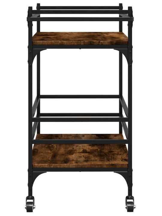 vidaXL Wooden Kitchen Trolley 3 Tiers Brown 82x40x78.5cm