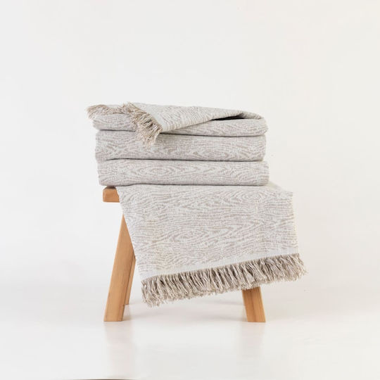 Borea Триместен диван Throw Forest 180x300см. Ecru