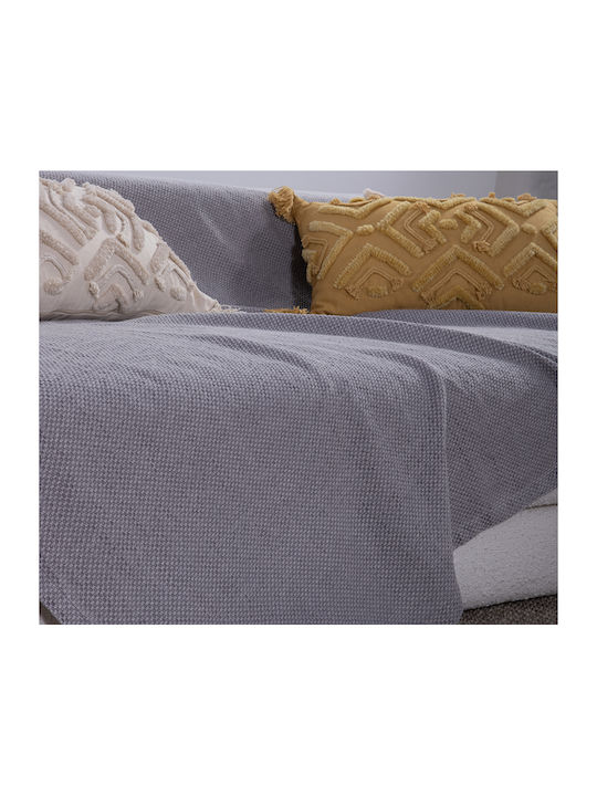 Nef-Nef Homeware Betty Sofa Throw 2 Seater Jacquard 180x250cm Gray