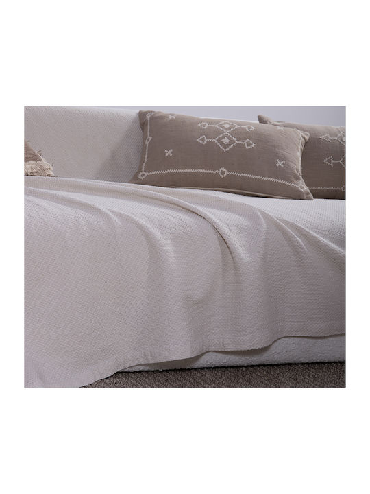 Nef-Nef Homeware Betty Sofa Throw 2 Seater Jacquard 180x250cm Ecru