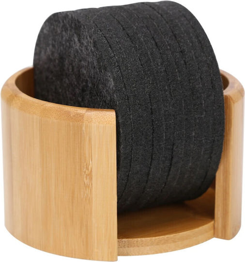Kesper Rotund Suporturi pentru pahare Tesatura Maro 10cm 12buc