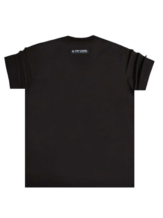 Tony Couper Herren T-Shirt Kurzarm Schwarz