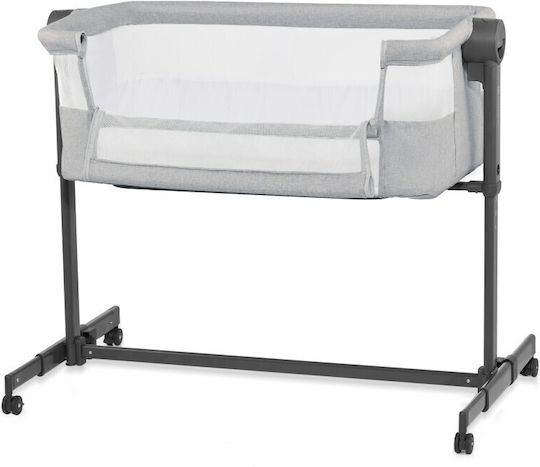 Kinderkraft Λίκνο Neste Up 2 Light Gray με Στρώμα και Πλαϊνό Άνοιγμα
